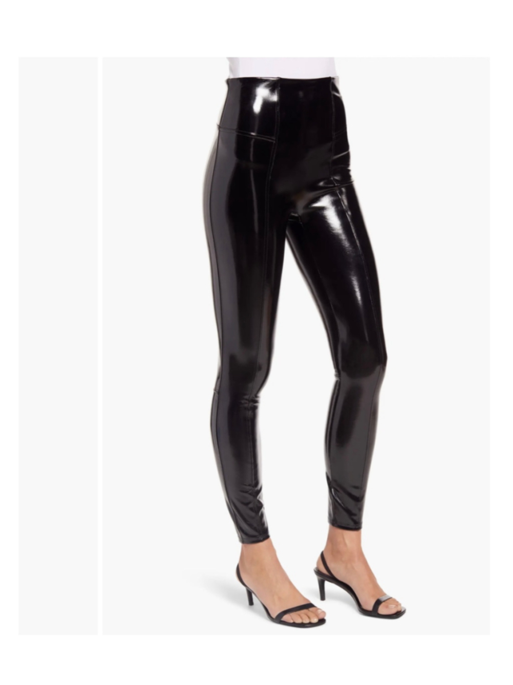 Spanx Faux Patent Leather Leggings Black Size Small